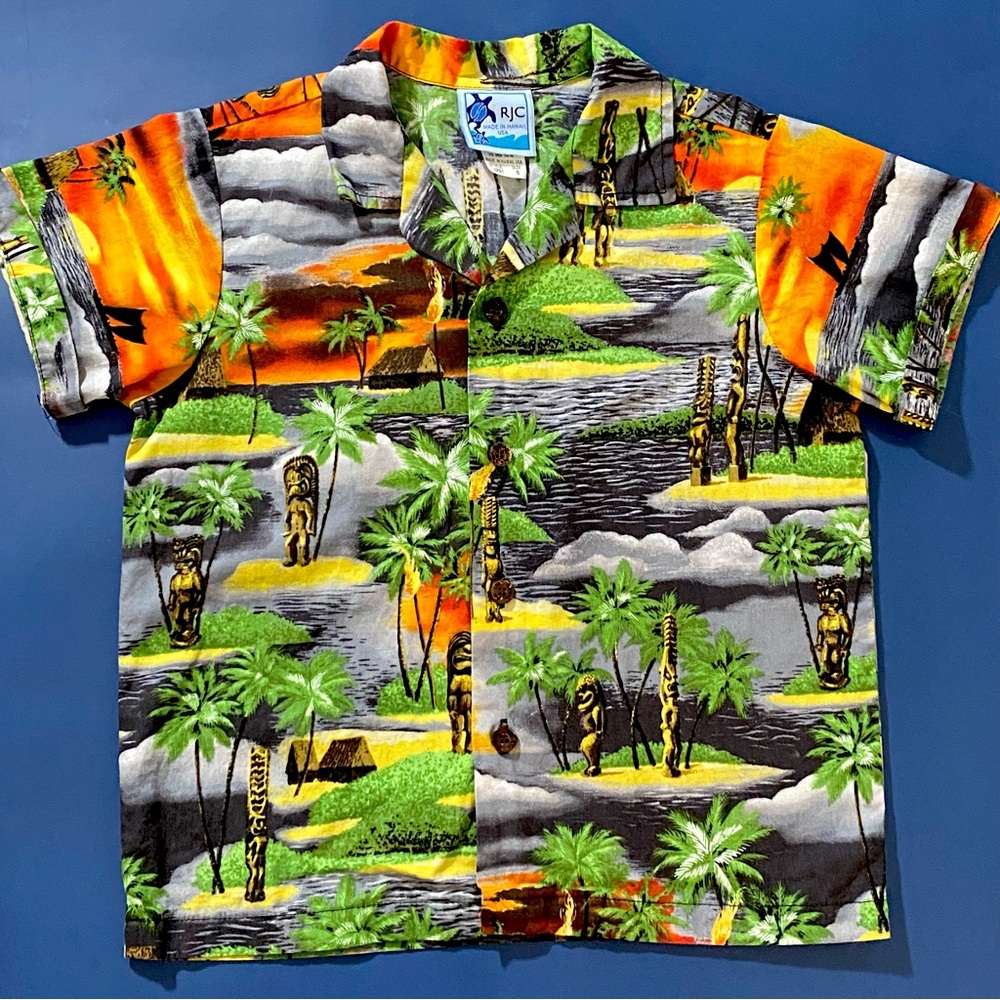Boys RJC Kalaheo Kids Tropical Island Hawaiian Shirt -LIKE NEW